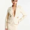Public Desire Cut Out Detail Blazer Dress In Stone For Women -Desirelic Store 201406814 1 stone