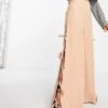 Public Desire Wide Leg Tie Side Trousers In Stone For Women
