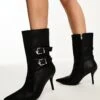 Public Desire Maria Buckle Heeled Ankle Boots In Black For Women -Desirelic Store 204494744 1 black