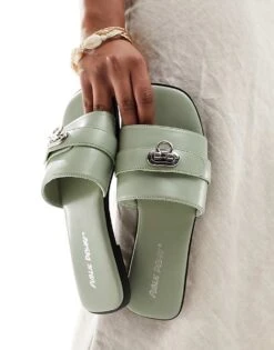 Public Desire Radiance Sliders With Hardware In Pistachio For Women -Desirelic Store 205670632 2