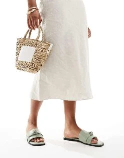 Public Desire Radiance Sliders With Hardware In Pistachio For Women -Desirelic Store 205670632 4