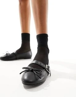 Public Desire Madelyn Ballet Flat In Black For Women -Desirelic Store 205670686 4