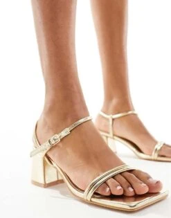 Public Desire Oracle Mid Heeled Sandal In Gold For Women -Desirelic Store 205670834 1 gold 1