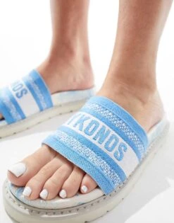 Public Desire Jet Set Sliders In Blue For Women -Desirelic Store 205670915 2