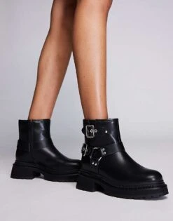 Public Desire Zora Ankle Biker Boot In Black For Women -Desirelic Store 205671160 3