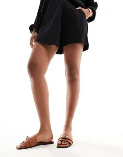 Public Desire Radiance Sliders With Hardware In Tan For Women -Desirelic Store 205671277 4