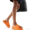 Public Desire Mylo Flatform Slider In Orange For Women -Desirelic Store 205671369 1 orange