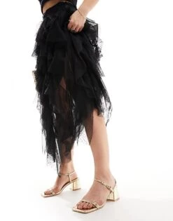 Public Desire Wide Fit Oracle Mid Heeled Sandal In Gold For Women -Desirelic Store 205673670 4