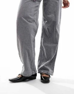 Public Desire Wide Fit Sherry Strappy Mary Jane Ballet Flats In Black Patent For Women -Desirelic Store 205960946 3