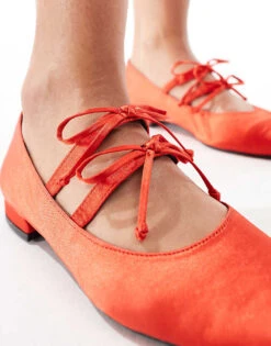 Public Desire Luella Ballet Flats In Red For Women -Desirelic Store 206288491 2