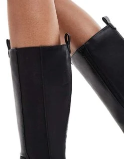 Public Desire Bryant Pull On Knee Boots In Black PU For Women Black Pu -Desirelic Store 206538926 3