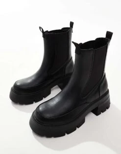 Public Desire Impulsive Chunky Sole Chelsea Boots In Black For Women -Desirelic Store 206539071 1 black 1