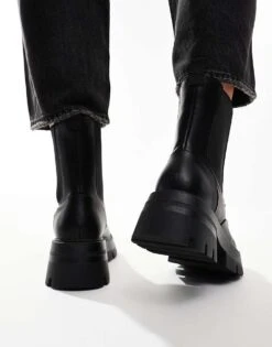 Public Desire Impulsive Chunky Sole Chelsea Boots In Black For Women -Desirelic Store 206539071 3