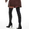 Public Desire Acquaria Over The Knee Boots In Black For Women Black Pu -Desirelic Store 206539276 1 blackpu