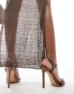 Public Desire Volta Heeled Sandals In Bronze Metallic For Women -Desirelic Store 206561070 2