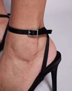 Public Desire Jenna Mid Heeled Sandals In Black With Embellished Buckles For Women -Desirelic Store 206561111 4