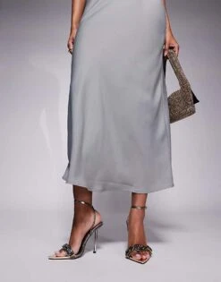 Public Desire Icicle Embellished Mid Heeled Sandals In Gun Metal Metallic For Women -Desirelic Store 206561196 4