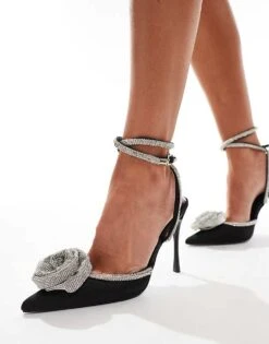 Public Desire Heavenly Corsage Heeled Shoes In Black For Women Black/silver -Desirelic Store 206561223 1 blacksilver 1