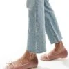 Public Desire Alexa Bow Ballet Flats With Strap In Blush Velvet For Women -Desirelic Store 206561312 1 blushvelvet