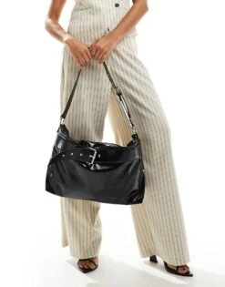 Public Desire Wraith Belt Slouchy Tote In Black For Women