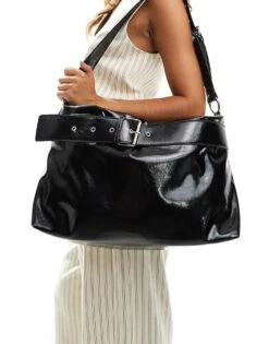 Public Desire Wraith Belt Slouchy Tote In Black For Women -Desirelic Store 206582847 3