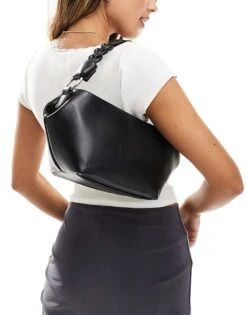 Public Desire Lillian Plaited Top Handle Grab Bag In Black For Women -Desirelic Store 206582872 3