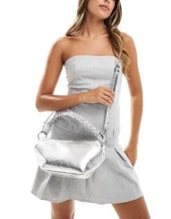 Public Desire Lillian Plaited Top Handle Grab Bag In Silver For Women -Desirelic Store 206582903 1 silver 1