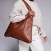 Public Desire Slouchy Shoulder Tote Bag In Brown Woven For Women -Desirelic Store 206582938 1 brown
