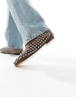 Public Desire Mina Studded Ballet Flat In Tan For Women -Desirelic Store 206625729 3