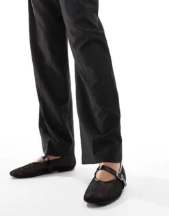 Public Desire Nelly Mesh Ballet With Buckle In Black For Women -Desirelic Store 206795715 3