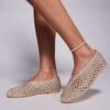 Public Desire Wide Fit Dylan Woven Ballet Flats In Cream For Women -Desirelic Store 207365113 1 cream