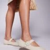 Public Desire Wide Fit Griffin Mary Jane Ballet Flats In Natural Raffia For Women -Desirelic Store 207365131 1 raffia