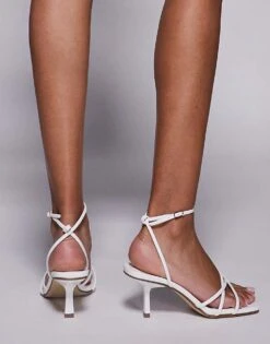 Public Desire Wide Fit Idina Heeled Sandals In White For Women -Desirelic Store 207365457 4