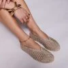 Public Desire Dylan Woven Ballet Flats In Cream For Women -Desirelic Store 207365758 1 cream
