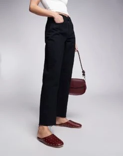 Public Desire Camille Studded Flat Mules In Wine For Women Red