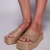 Public Desire Eclipse Raffia Slip On Flatform Sandals For Women Natural -Desirelic Store 207365843 1 natural