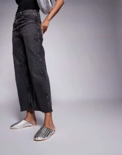 Public Desire Cairo Studded Flat Mules In Silver For Women