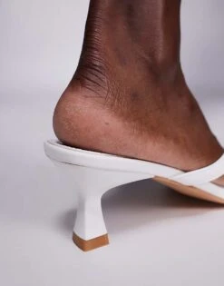 Public Desire Evermore Toe Thong Kitten Heeled Sandals In White For Women -Desirelic Store 207414988 3