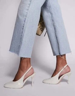 Public Desire Tilapia High Vamp Slingback Heeled Shoes In Cream For Women -Desirelic Store 207415069 1 cream 1