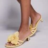 Public Desire Nikah Orchid Flower Kitten Heels In Yellow For Women -Desirelic Store 207415248 1 yellow