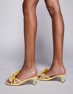 Public Desire Nikah Orchid Flower Kitten Heels In Yellow For Women -Desirelic Store 207415248 4