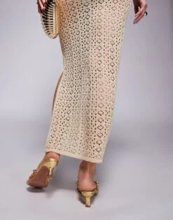 Public Desire Elowen Toe Thong Kitten Heeled Sandals With Starfish Embellishment In Gold For Women -Desirelic Store 207415393 4