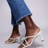 Public Desire Asuka Bow Kitten Heeled Sandals In White For Women -Desirelic Store 207415545 1 white