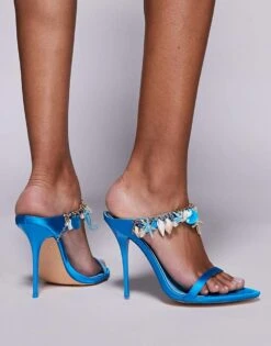 Public Desire Shellie High Heeled Sandals With Embellishments In Blue For Women -Desirelic Store 207623672 2