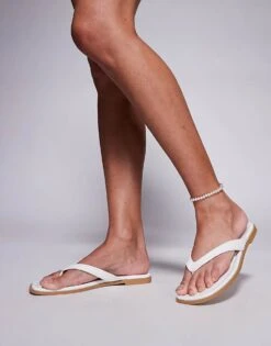 Public Desire Thong Flat Sandal In White For Women -Desirelic Store 207623829 1 white 1