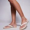 Public Desire Thong Flat Sandal In White For Women -Desirelic Store 207623829 1 white