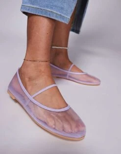 Public Desire Twiggie Ballet Flat In Mesh Lilac For Women -Desirelic Store 207624000 4