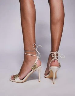 Public Desire Wide Fit Public Desire Fruity Wide Fit Embellished High Heeled Sandals For Women Natural -Desirelic Store 207624400 2