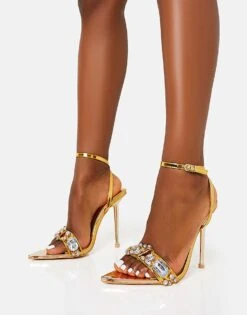 Public Desire Icicle Metallic Patent In Gold Metallic Patent For Women -Desirelic Store 208166599 2