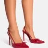 Public Desire Ginni Bow Detail Sling Back Court Heels In Red For Women -Desirelic Store 208167075 1 red